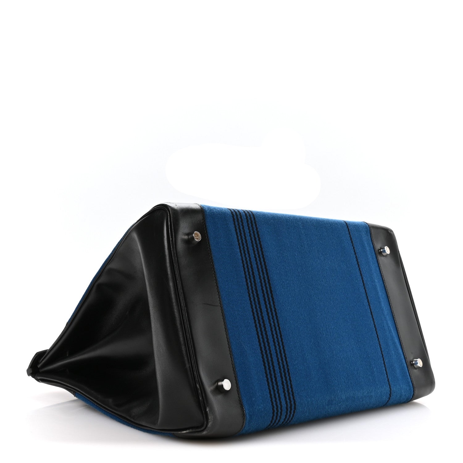 Hermes Toile Box Potamus Birkin 40 Blue Black 4 of 10