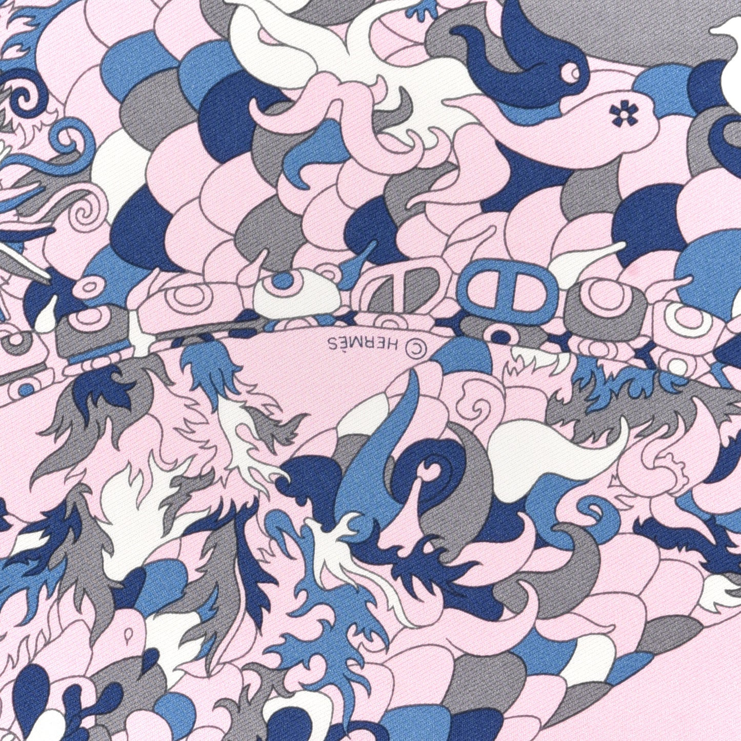 Silk Vintage Quatre Chevaux Detail Rose Gris