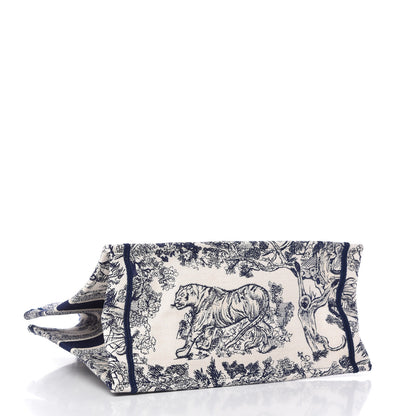 Christian Dior Canvas Embroidered Medium Dioriviera Toile De Jouy Book Tote Blue 4 of 11