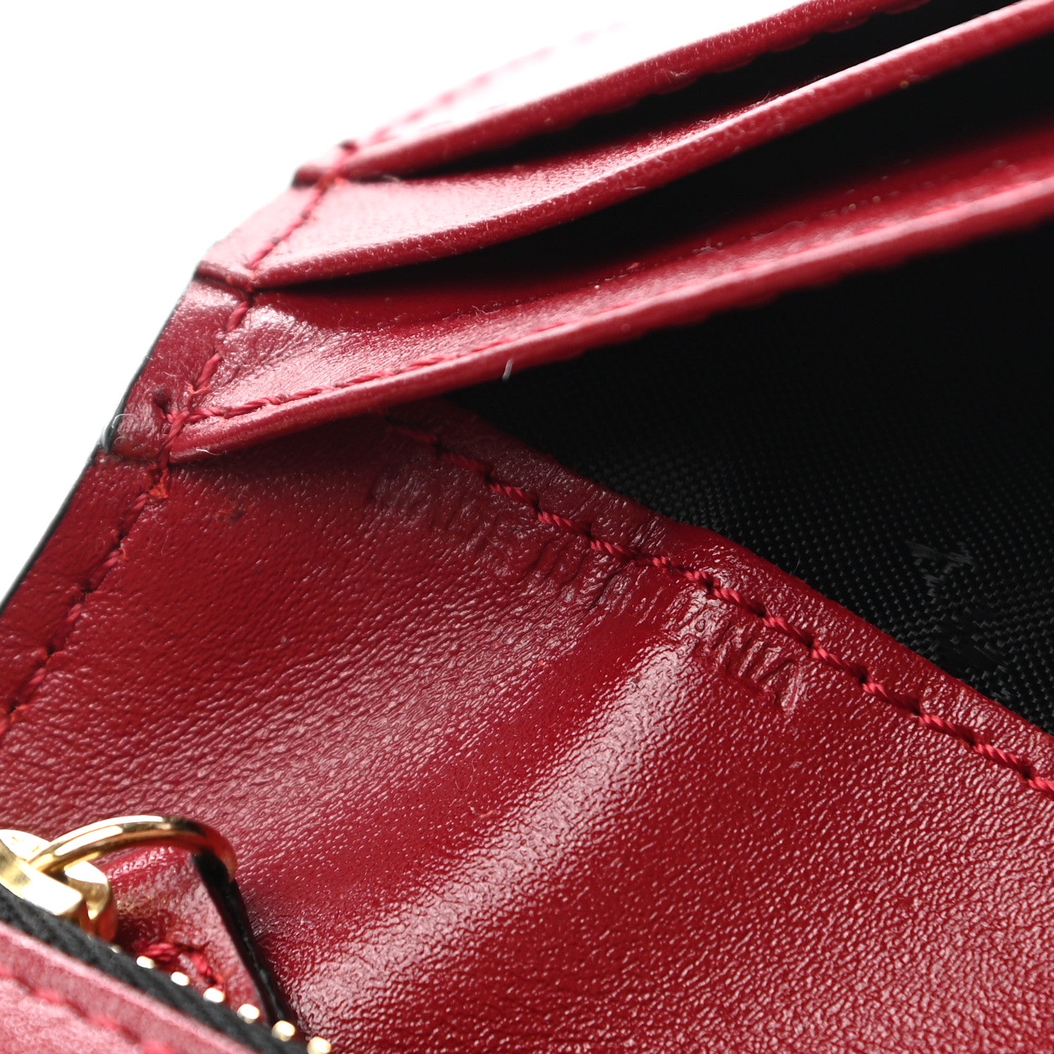 Burberry Signature Grain Calfskin Check Embossed Continental Wallet Military Red 9 of 11