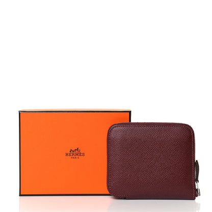 Hermes Epsom Silk'In Compact Wallet Rouge H 8 of 8