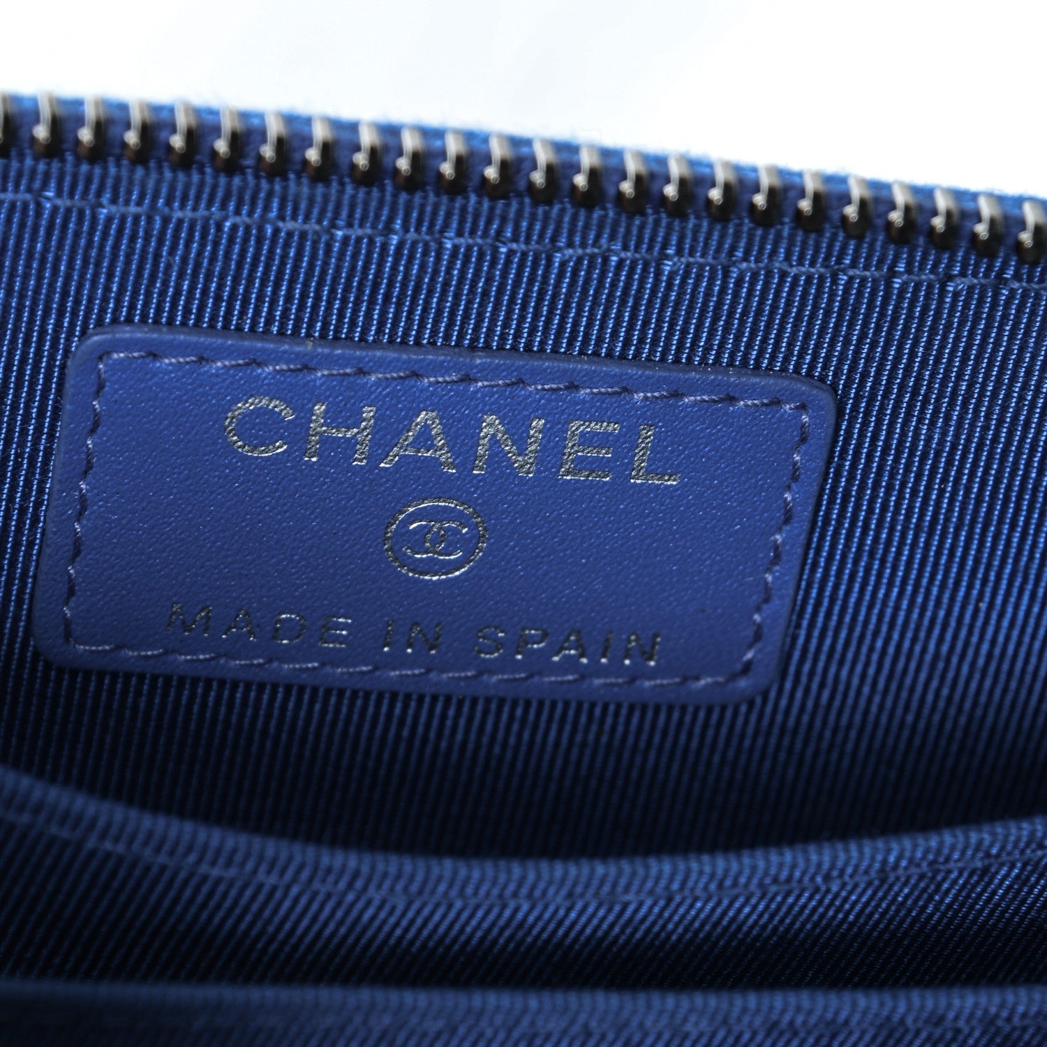 Chanel Caviar Quilted Zip Coin Purse Blue 6 of 7