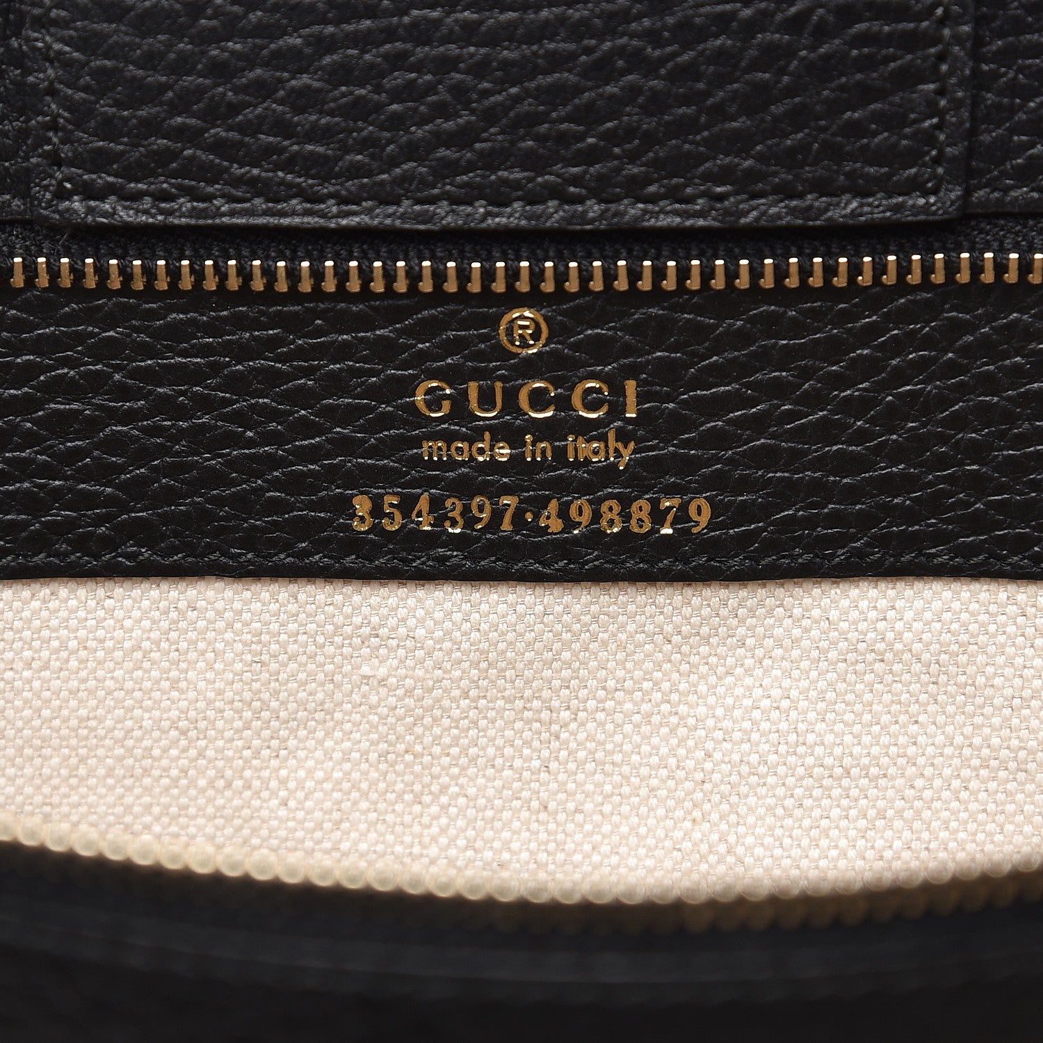 Gucci Pebbled Calfskin Medium Swing Tote Black 6 of 6