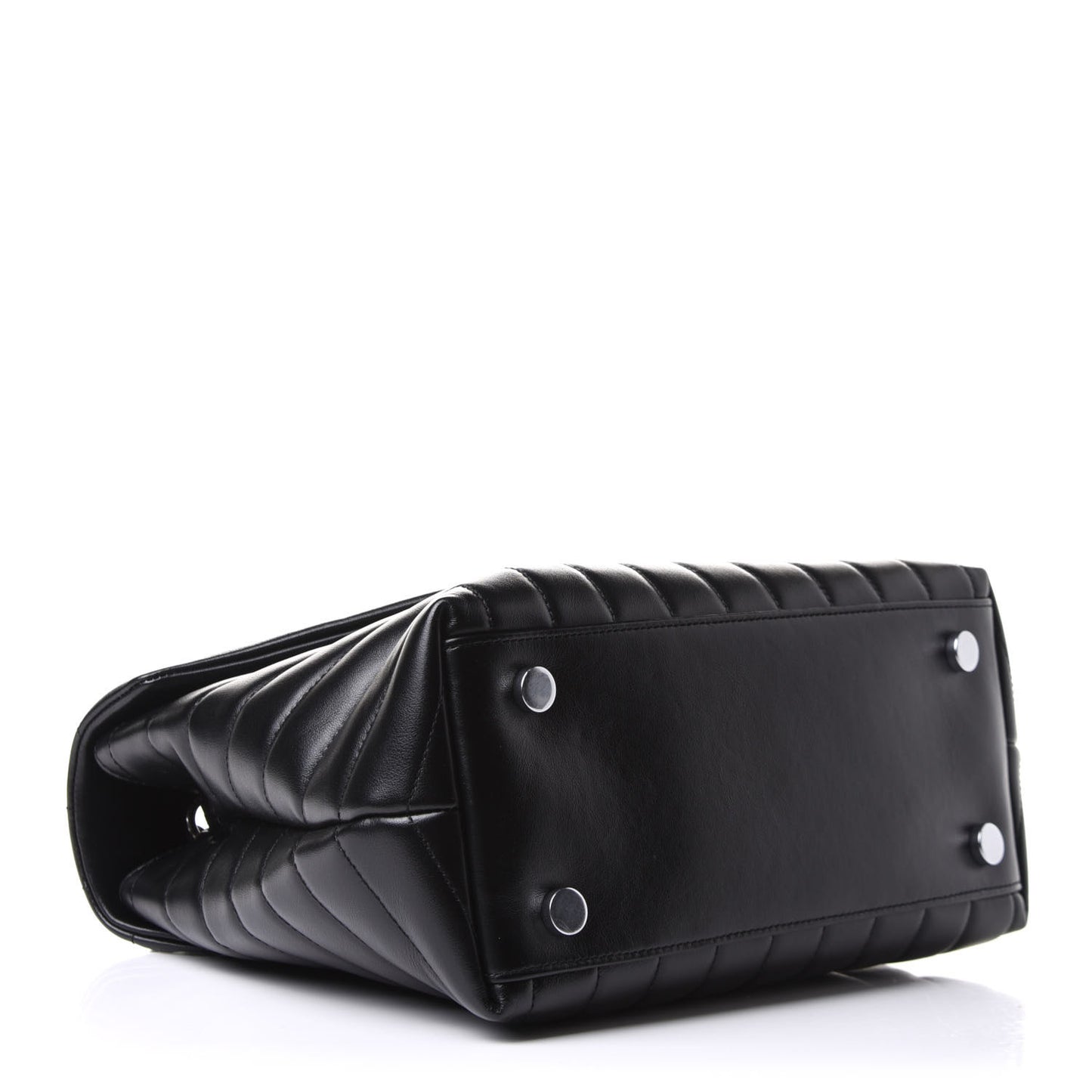 Calfskin Y Quilted Monogram Medium Loulou Satchel Black