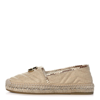 Gucci Straw Elaphe Matelasse GG Marmont Espadrilles 38 Natural Cream Brown 1 of 11