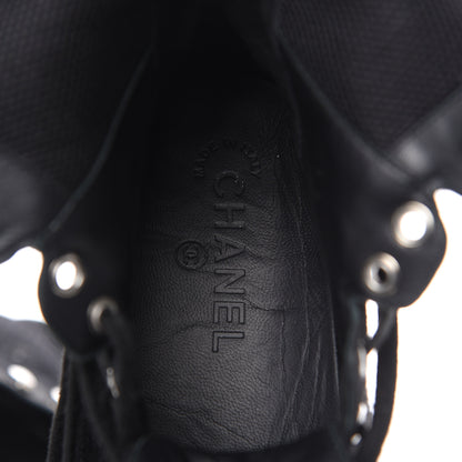 Chanel Tweed Patent Calfskin Sneaker High Boots 40.5 Black 8 of 11