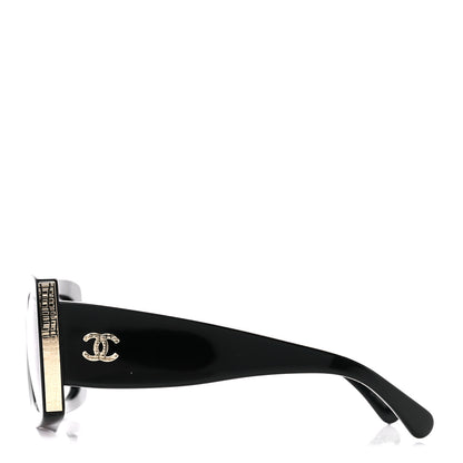 Chanel Acetate Rectangle Sunglasses 5435 Black 3 of 8