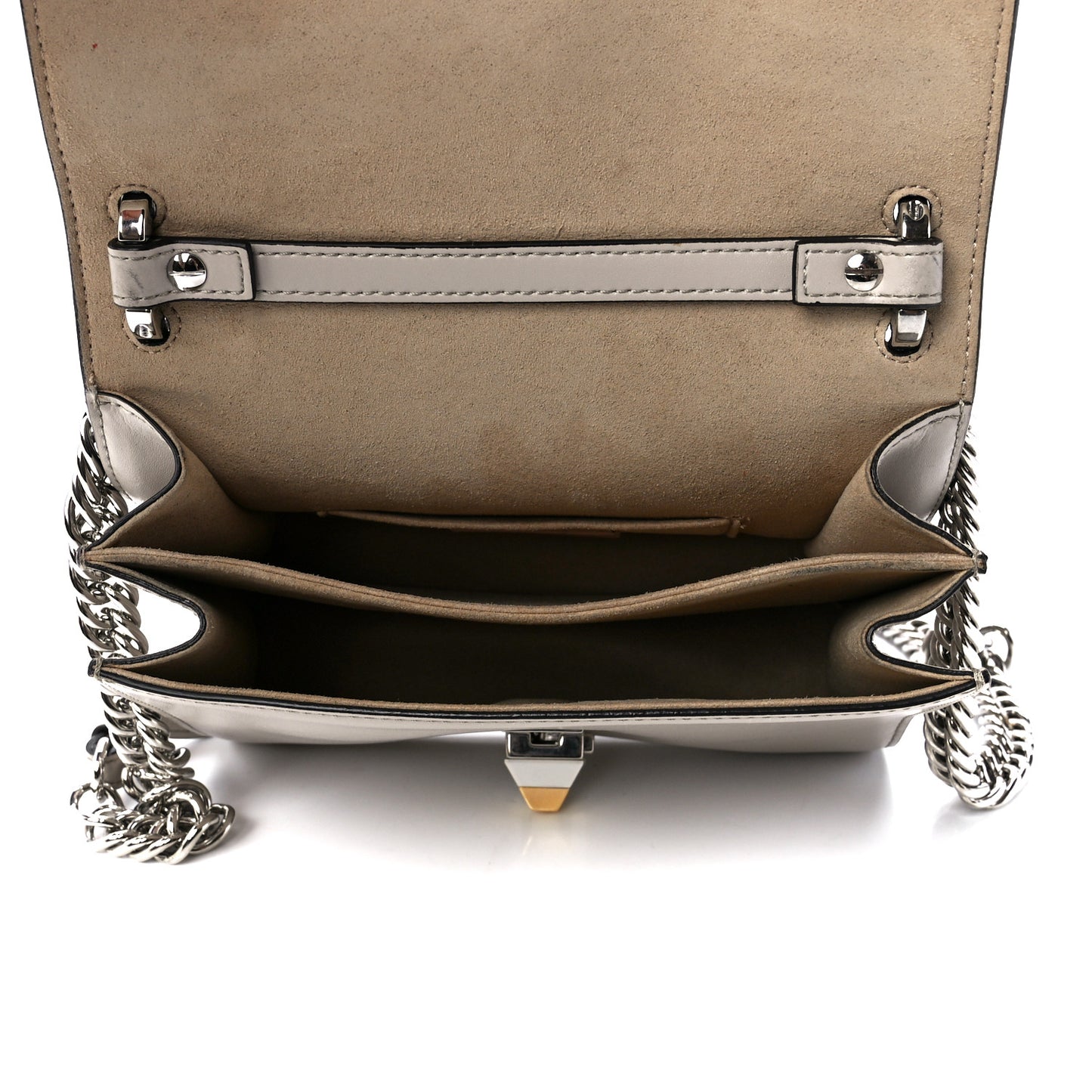 Vitello Liberty Studded Small Kan I Shoulder Bag Grigio Polvere Multicolor