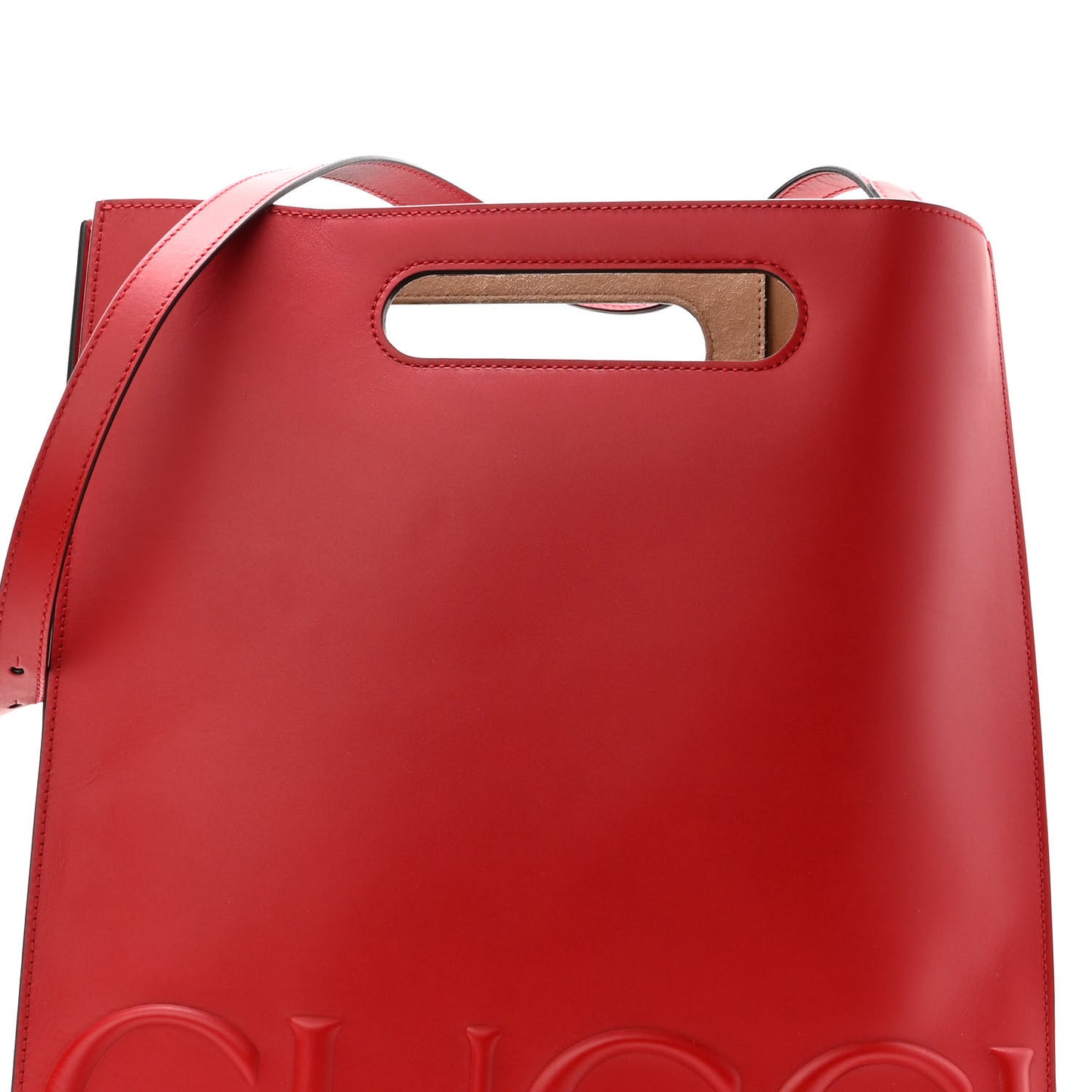 Calfskin Embossed Medium XL Tote Red