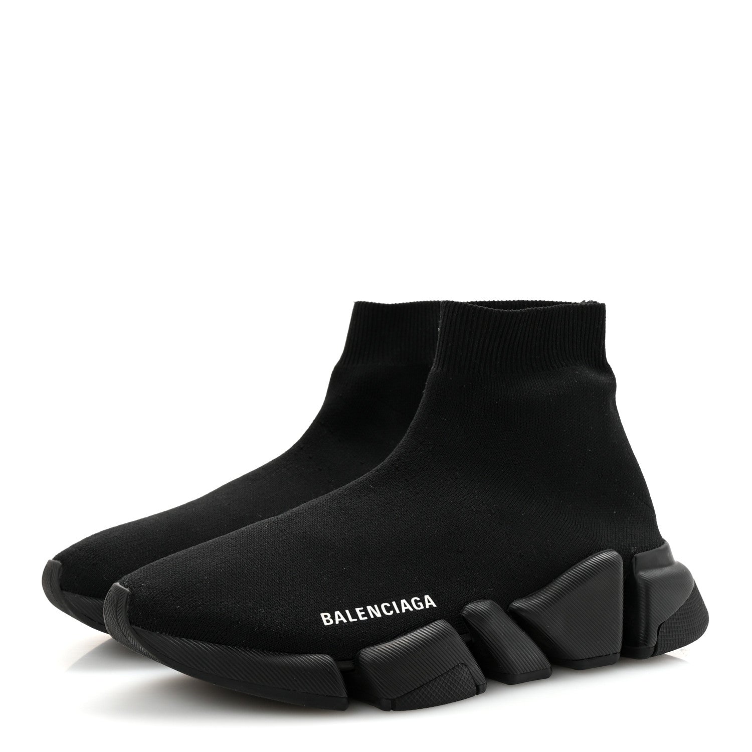 Balenciaga Technical 3D Recycled Knit Womens Speed 2.0 Sneakers 39 Monocolor Black 4 of 10
