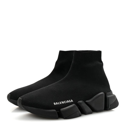Balenciaga Technical 3D Recycled Knit Womens Speed 2.0 Sneakers 39 Monocolor Black 4 of 10