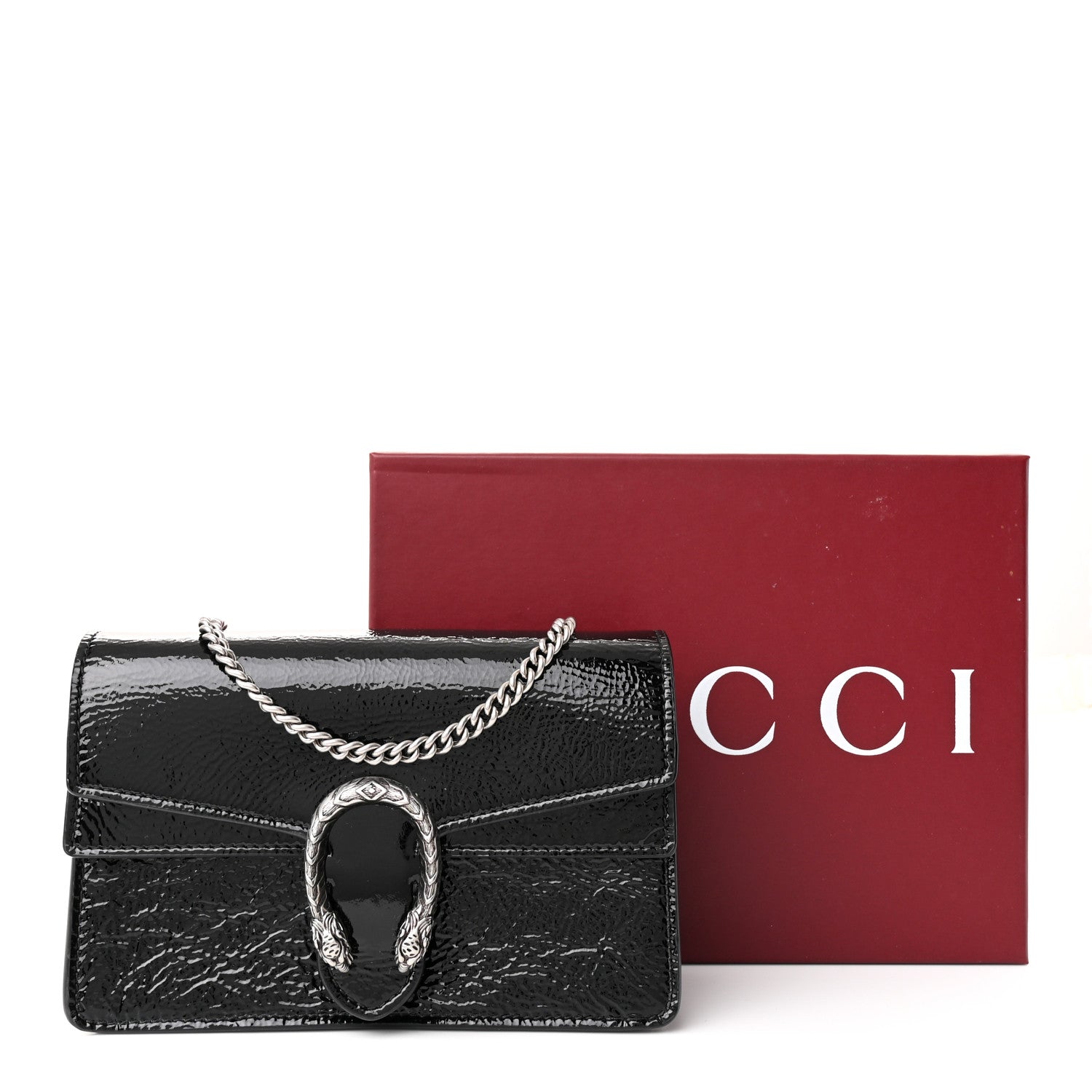 Gucci Crinkled Patent Super Mini Dionysus Shoulder Bag Black 11 of 11