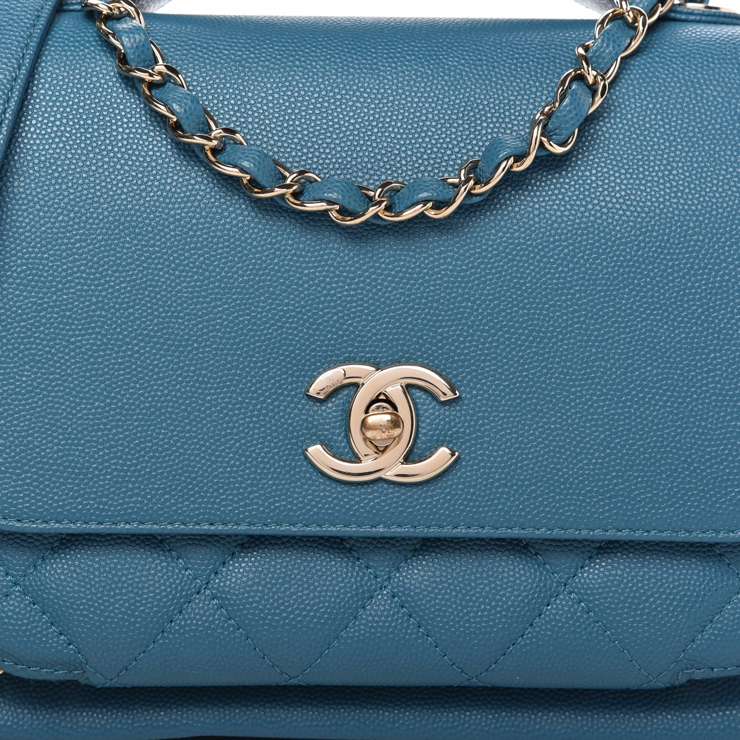 Caviar Quilted Medium Business Affinity Flap Blue