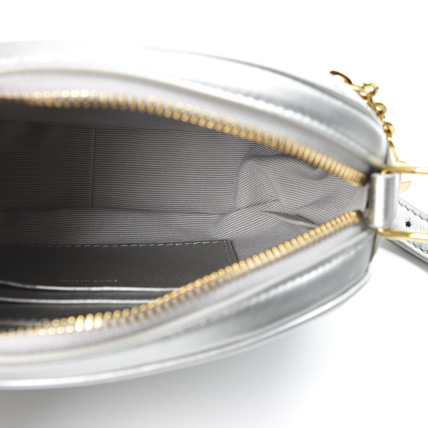 Celine Laminated Calfskin Quilted Small C Charm Bag Silver 4 of 10