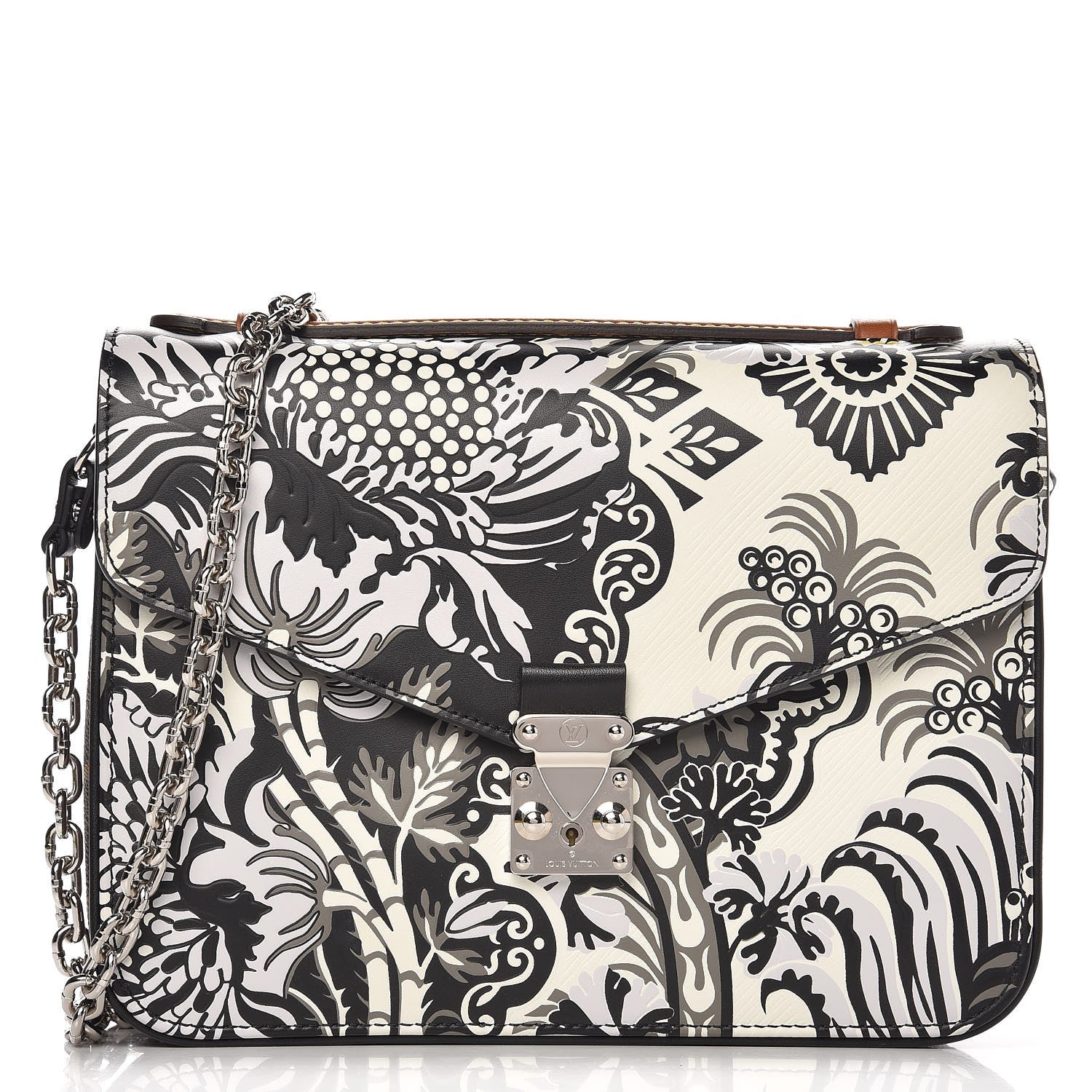 Louis Vuitton Epi Monogram Floral Pochette Metis Black White 1 of 6