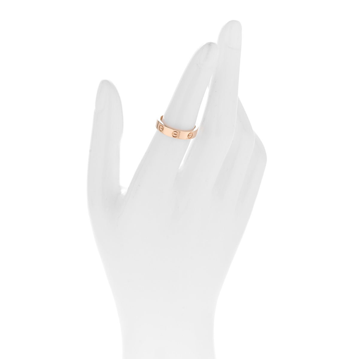 18K Pink Gold Diamond 3.5mm LOVE Wedding Band Ring 51 5.75