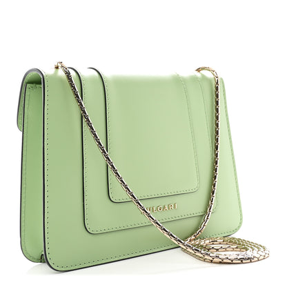 Bulgari Calfskin Small Serpenti Forever Snake Strap Crossbody Bag Light Green 4 of 11