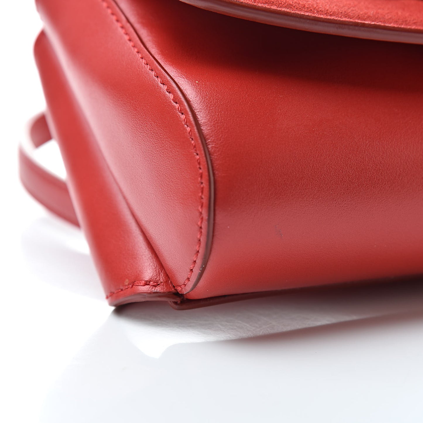 Calfskin Suede C Belt Bag Plaid Red