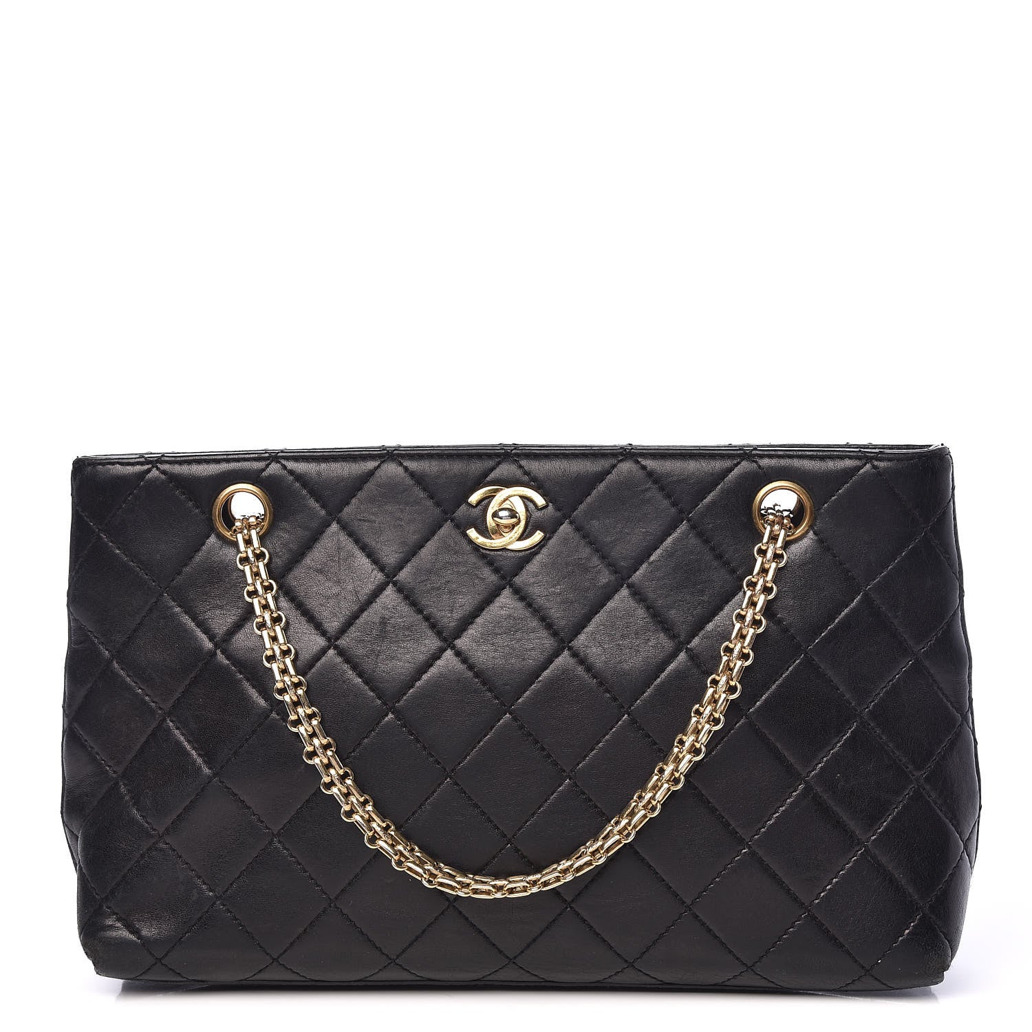 Chanel Lambskin Quilted Tote Black 1 of 13
