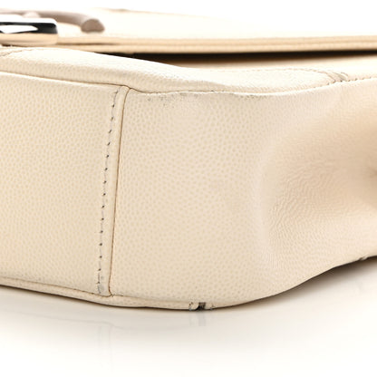 Chanel Caviar Macro Chevron Single Flap White 10 of 17
