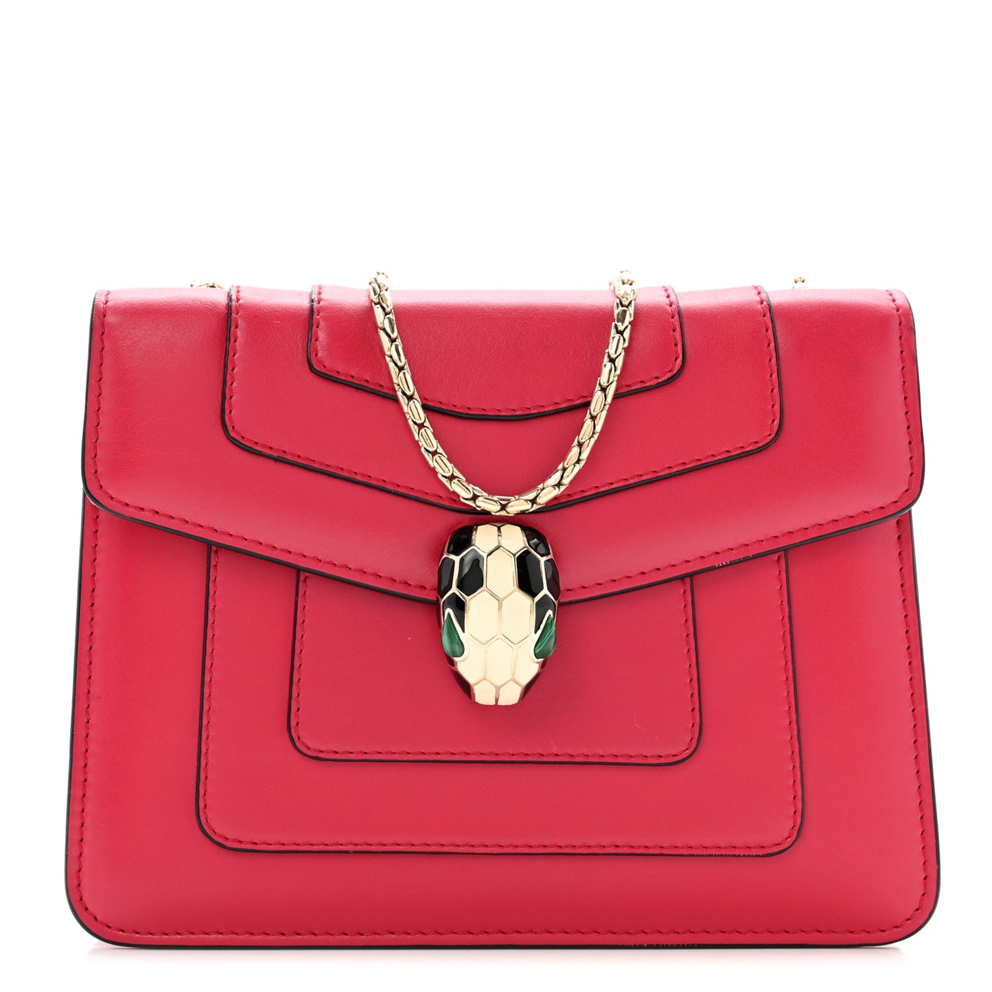 Calfskin Small Serpenti Forever Snake Strap Crossbody Bag Pink