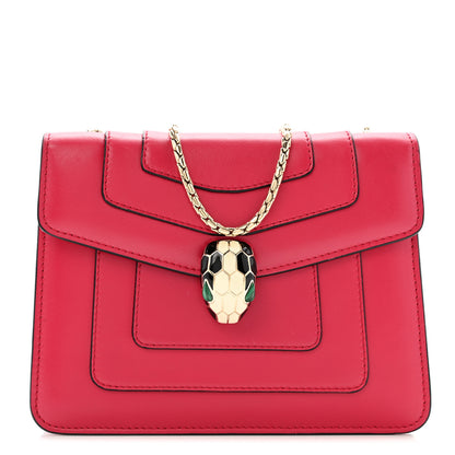Bulgari Calfskin Small Serpenti Forever Snake Strap Crossbody Bag Pink 1 of 12