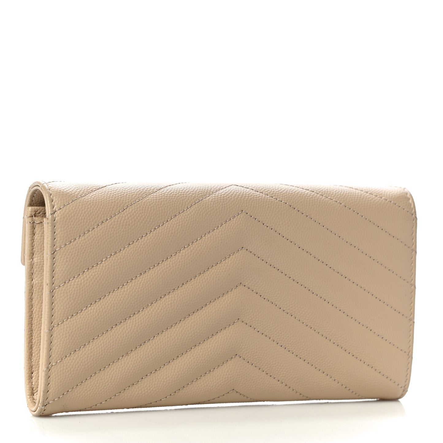 Grain De Poudre Matelasse Chevron Monogram Flap Wallet Taupe