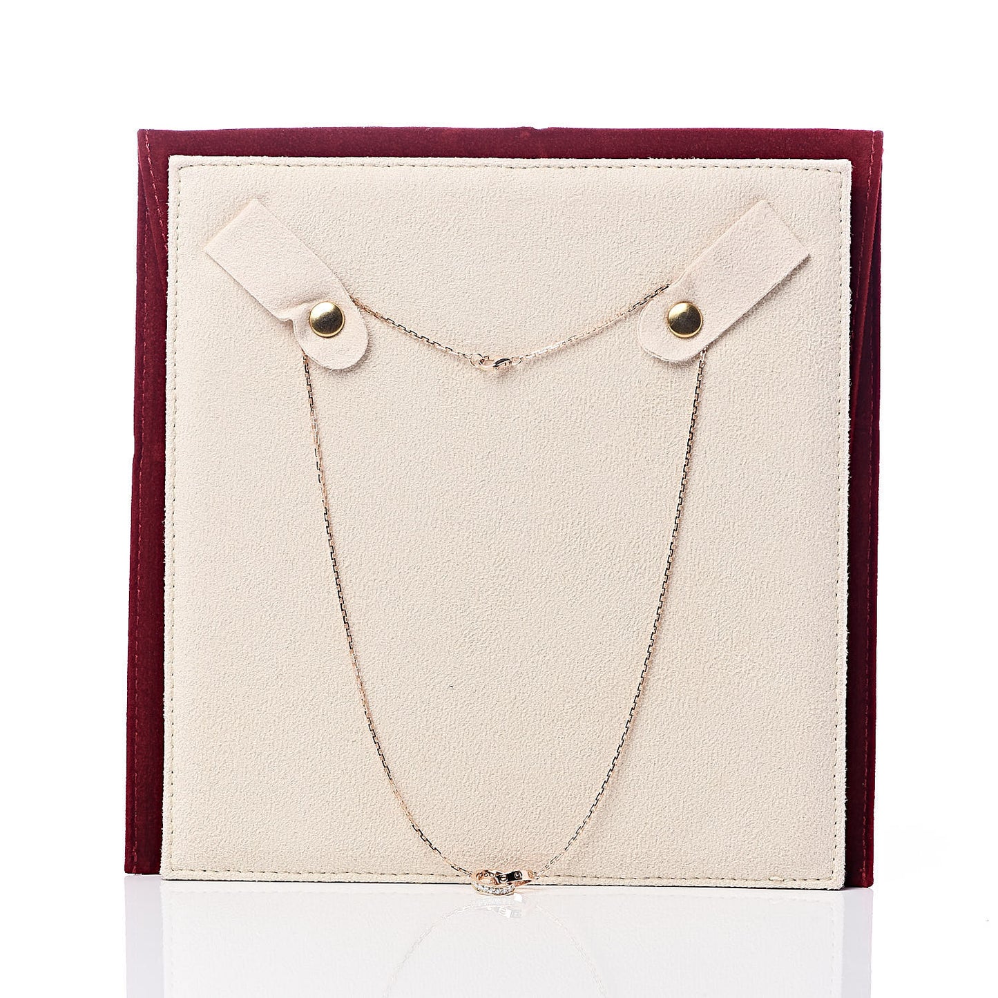 18K Pink Gold Diamond Interlocking LOVE Necklace
