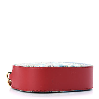 Gucci GG Supreme Monogram Blooms Mini Chain Shoulder Bag Beige Blue Navy Hibiscus Red 4 of 9