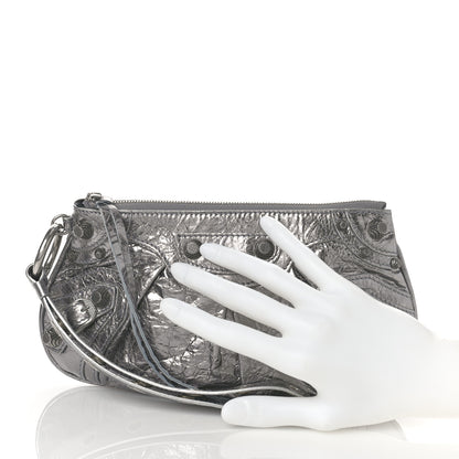 Balenciaga Metallic Agneau Arena Mini Le Cagole Multi Pouch Silver 2 of 8