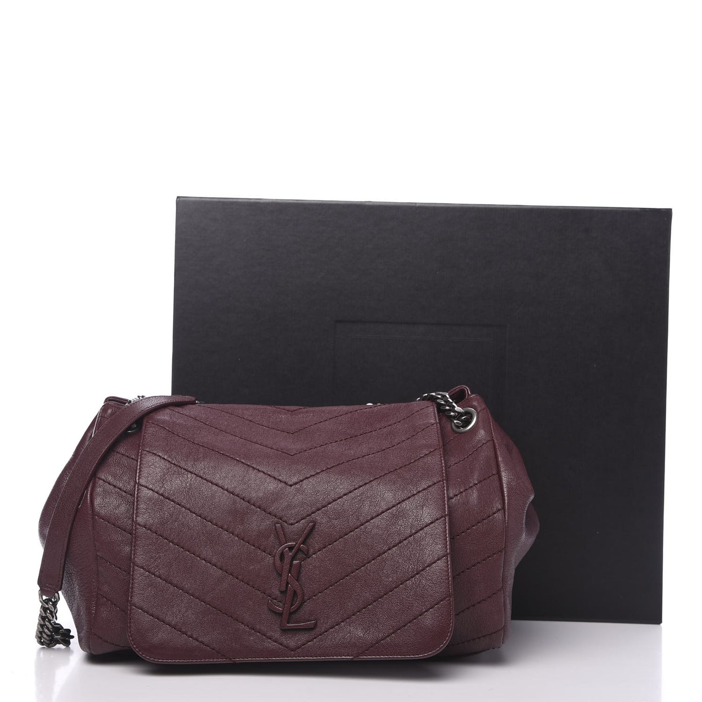 Vintage Lambskin Chevron Monogram Medium Nolita Amaranto