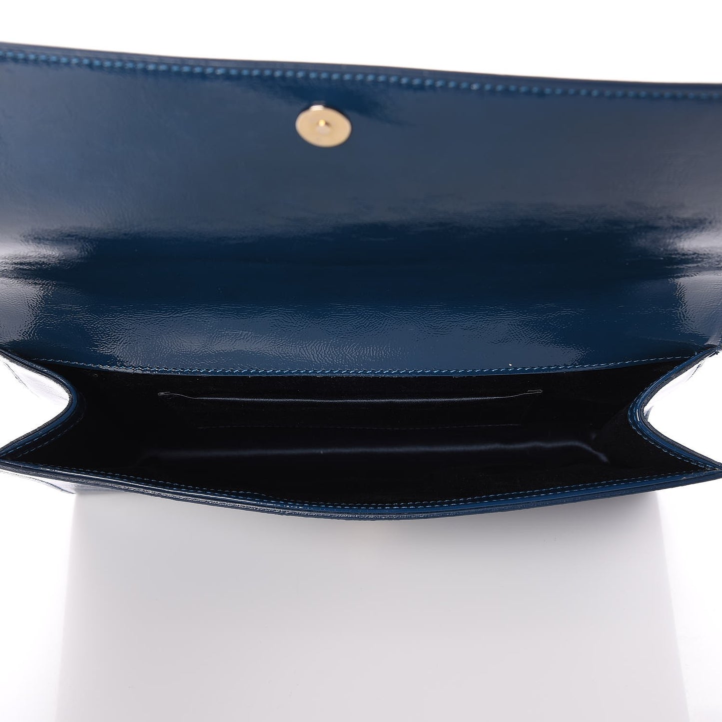 Textured Patent Large Belle de Jour Clutch Blue