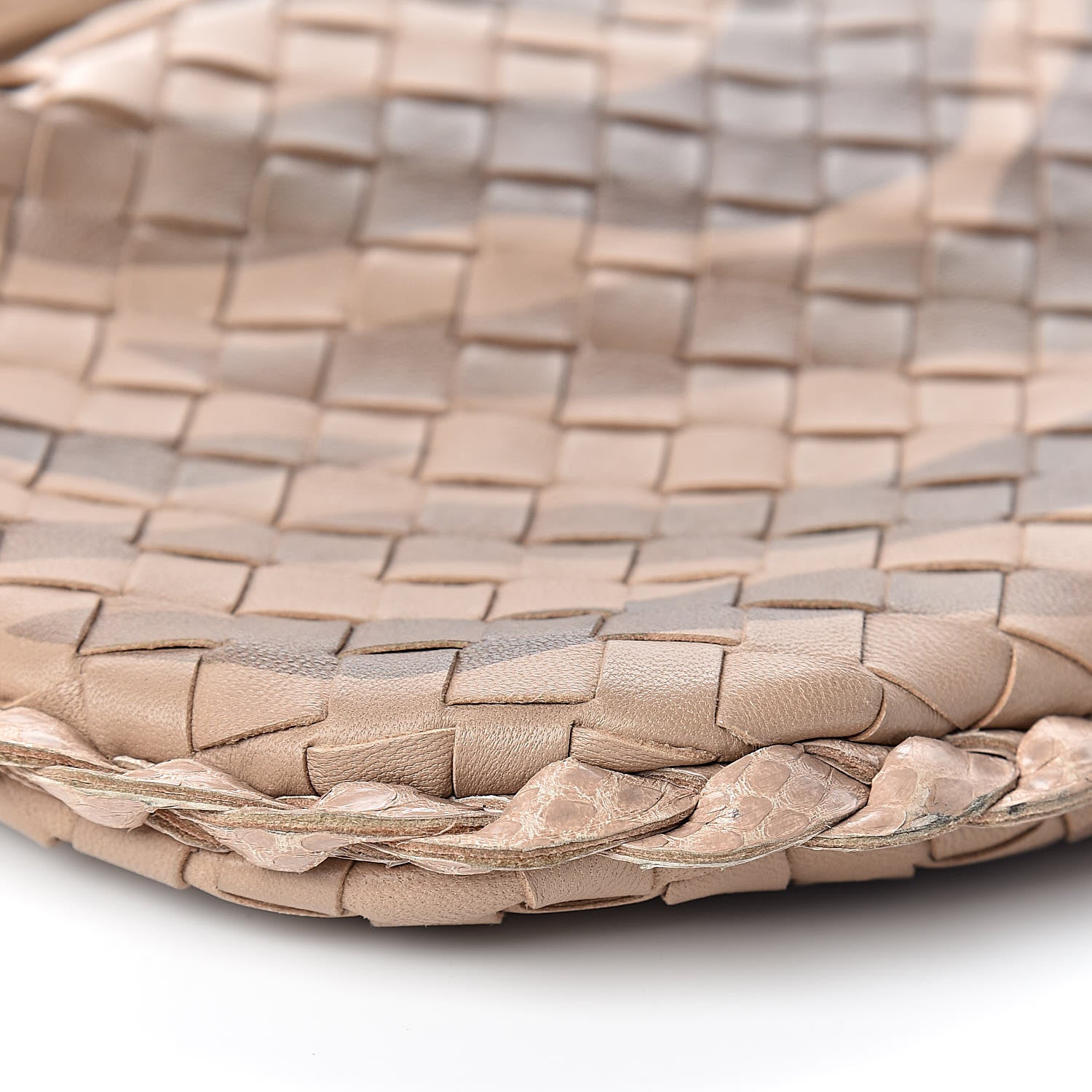 Bottega Veneta Nappa Snakeskin Intrecciato Mini Veneta Tiger Print Hobo Maple 8 of 9