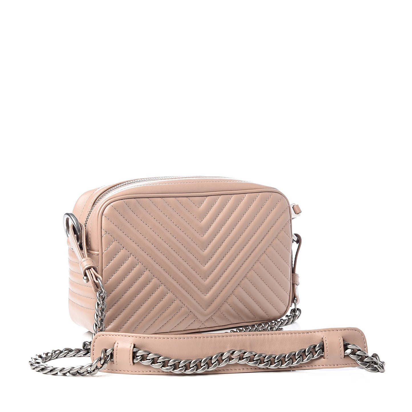 Soft Calfskin Chevron Diagramme Crossbody Bag Cipria