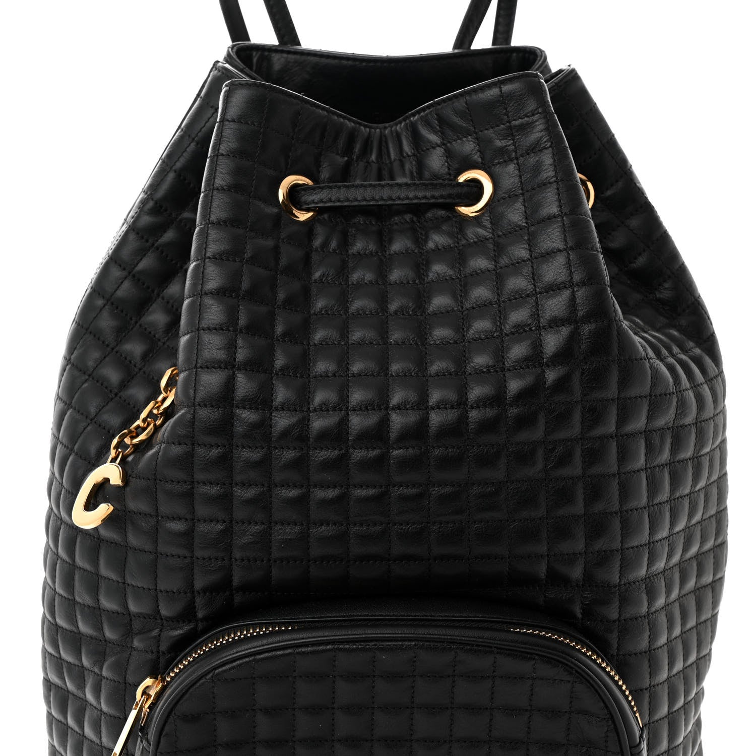 Celine Calfskin Quilted Medium C Backpack Black 8 of 10