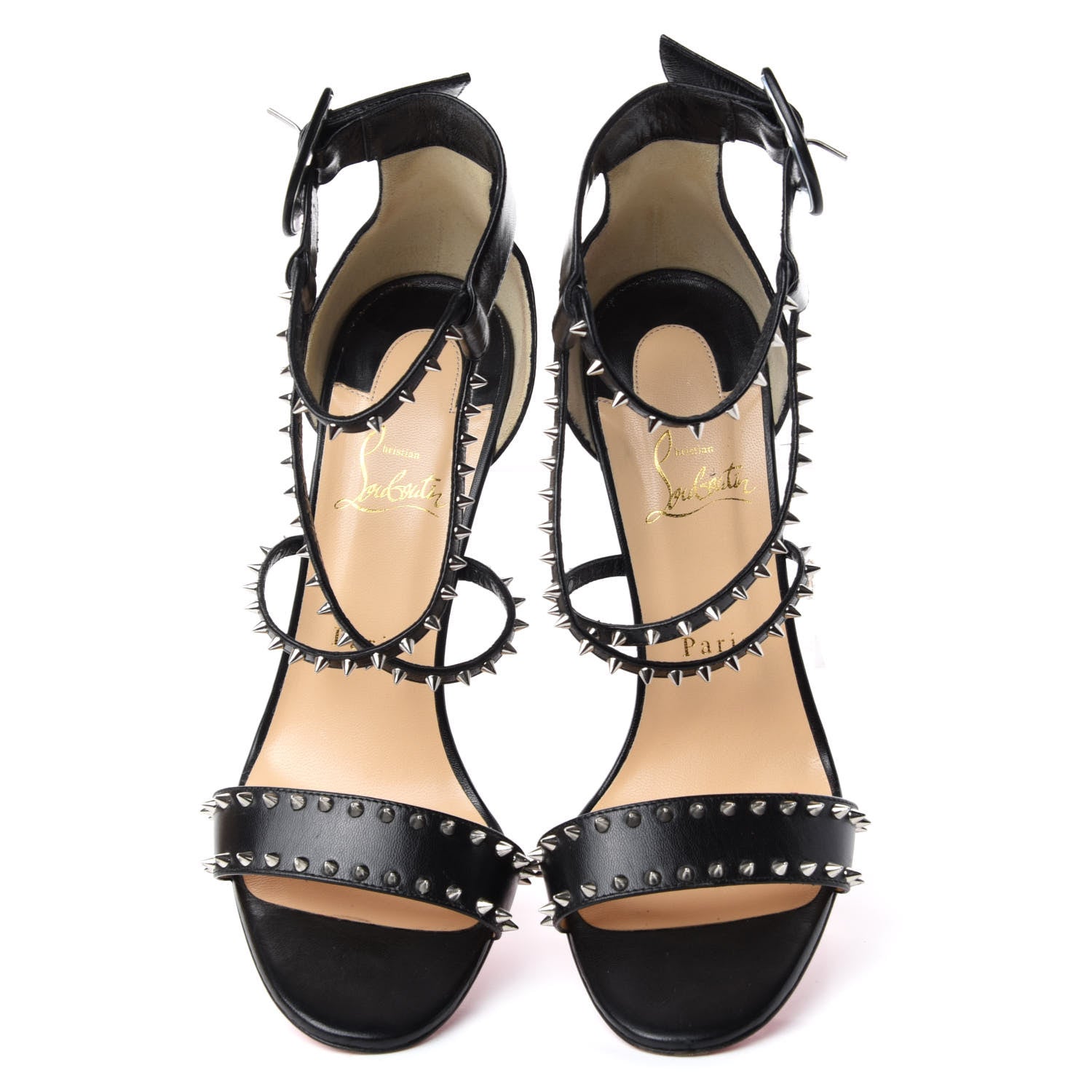 Christian Louboutin Kid Choca Spikes 100 Sandals 40 Black 5 of 10