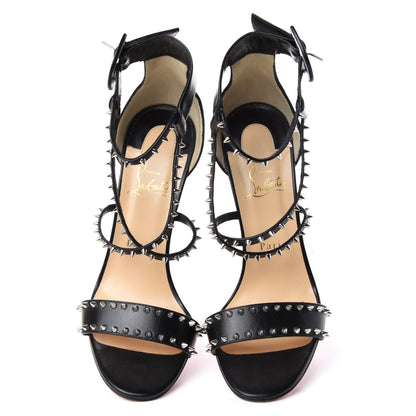 Christian Louboutin Kid Choca Spikes 100 Sandals 40 Black 5 of 10