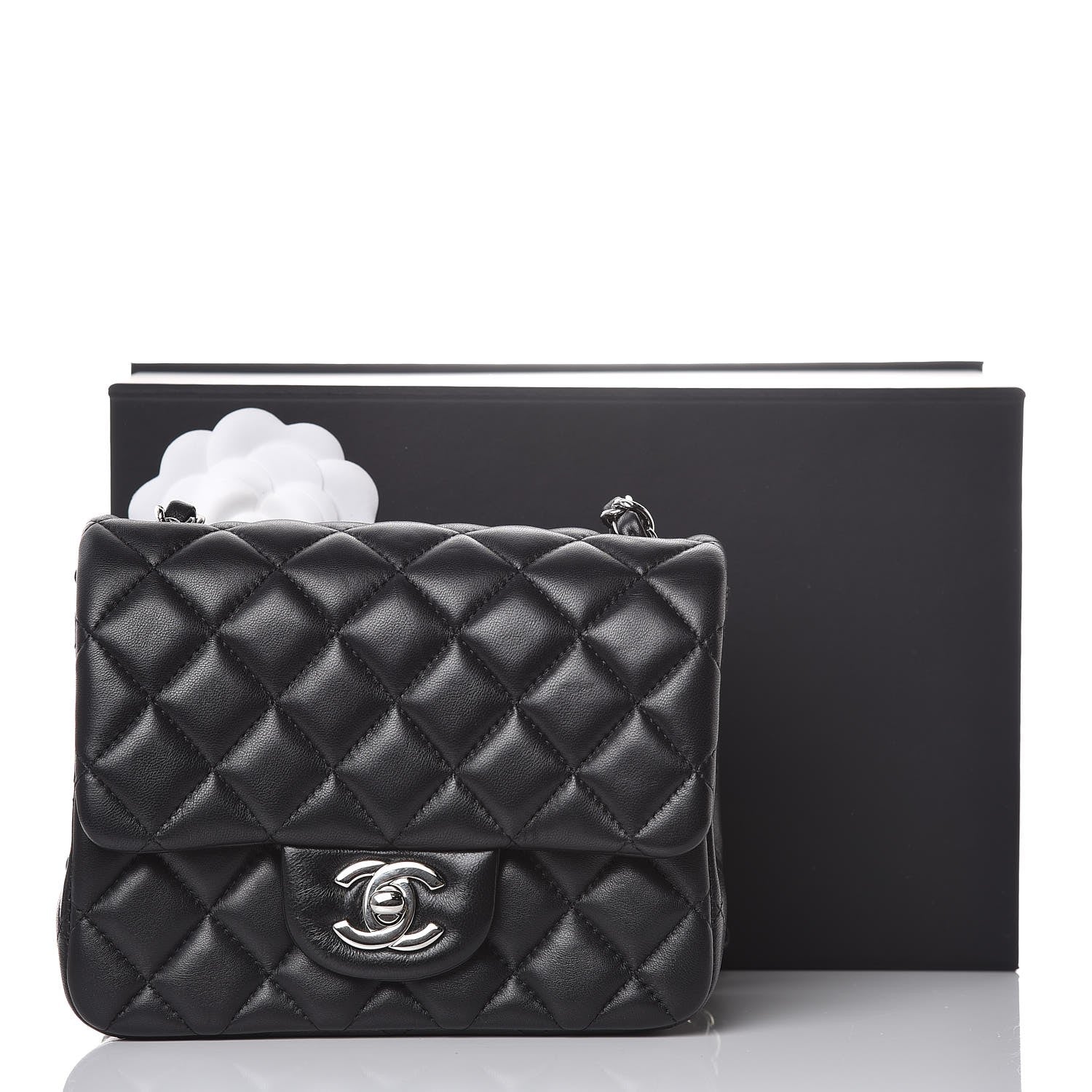 Chanel Lambskin Quilted Mini Square Flap Black 10 of 10