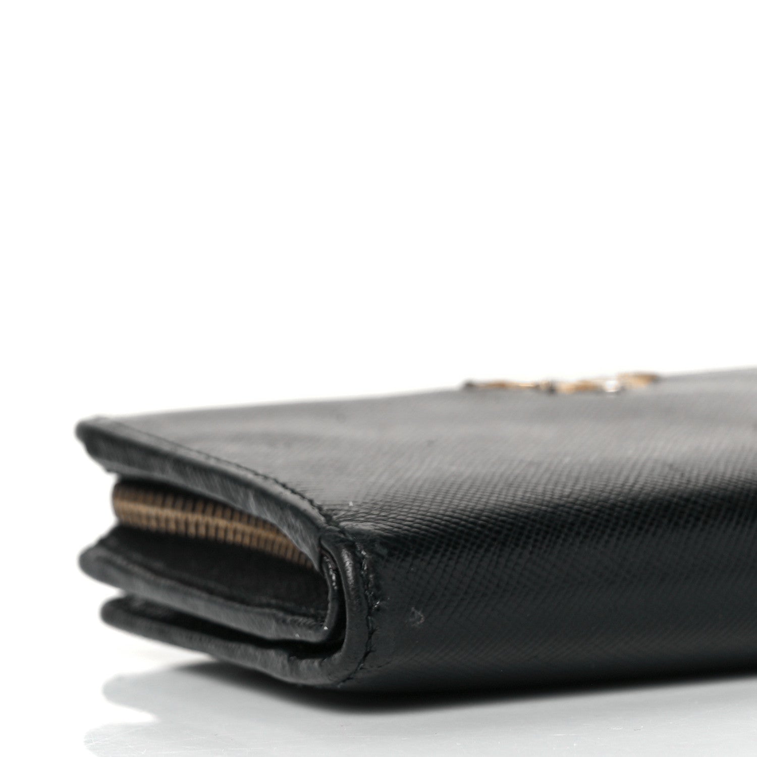 Prada Saffiano Metal Compact Wallet Black 8 of 9
