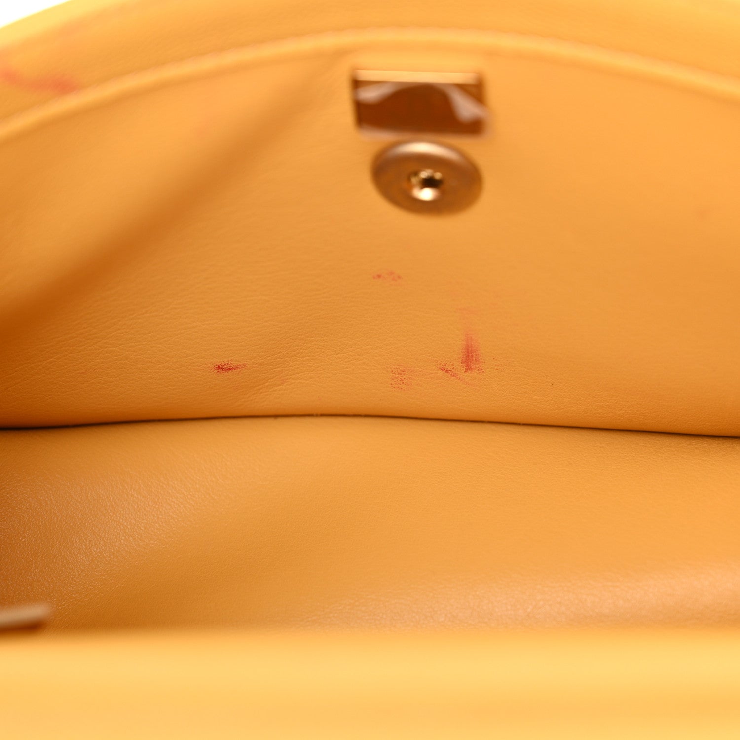 Chanel Caviar Quilted Chain Frame Flap Yellow 11 of 12