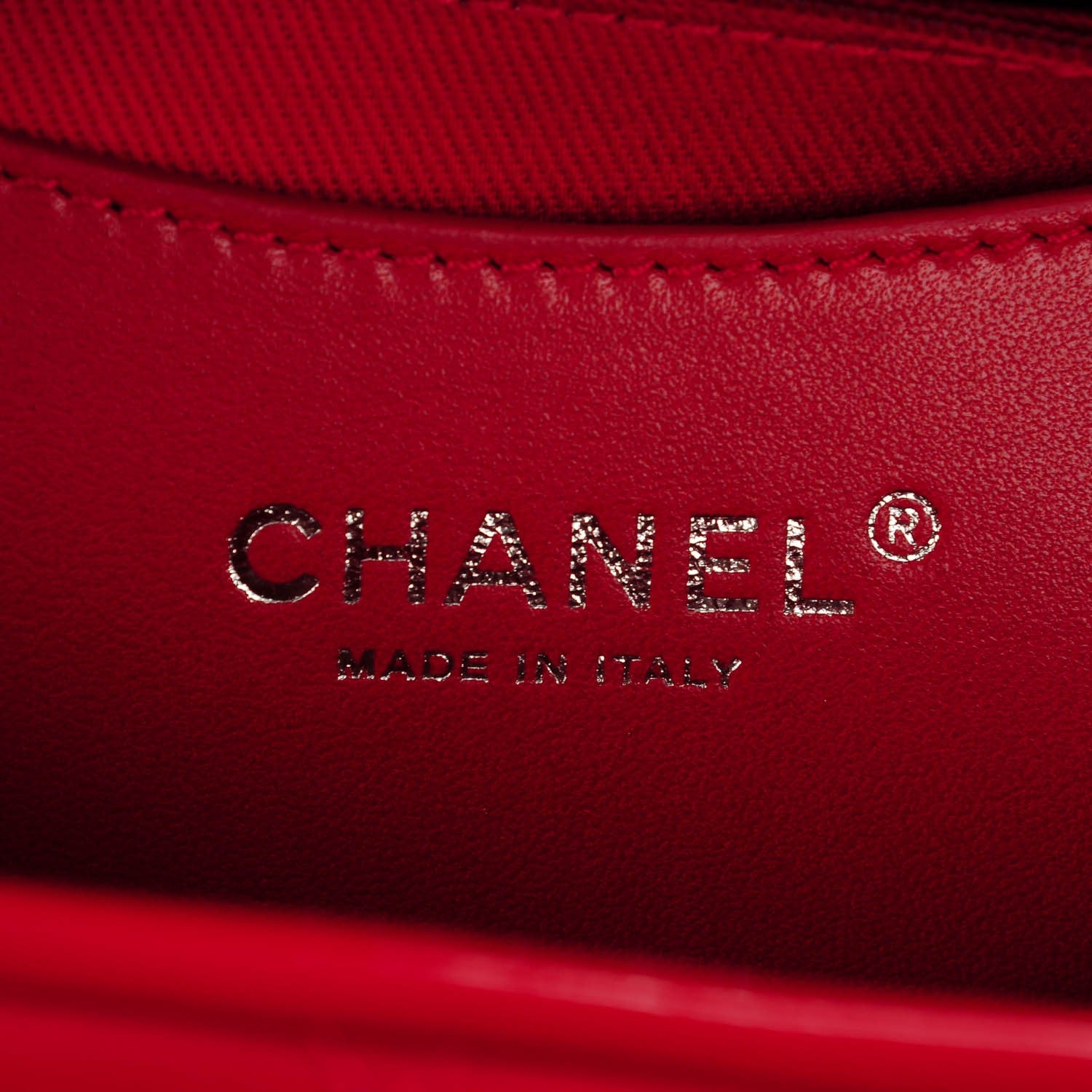 Chanel Patent Quilted Small Just Mademoiselle Bowling Bag Red 5 of 7