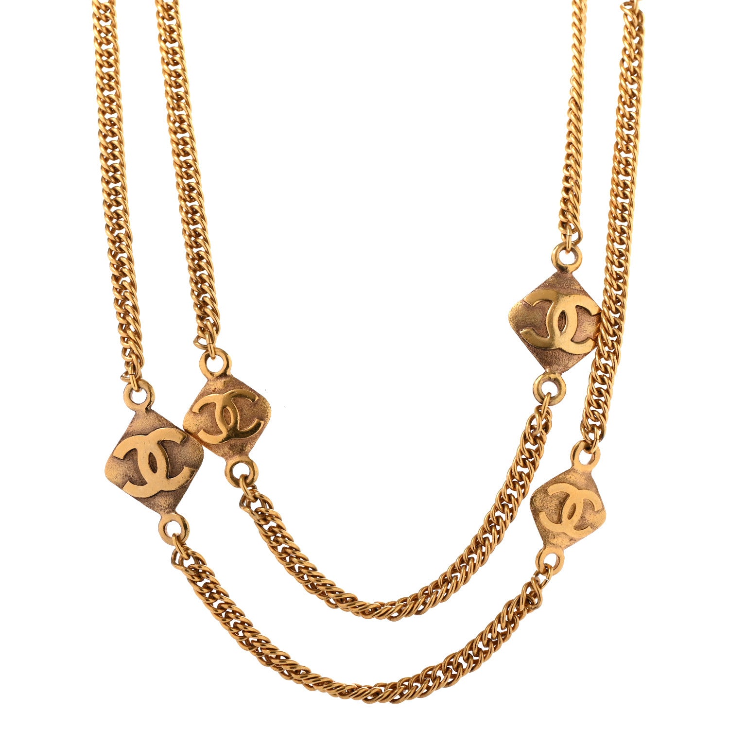 Chanel CC Medallion Chain Necklace Gold 1 of 5