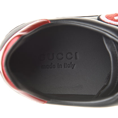 Gucci Calfskin Web GG Apple Embroidered Mens Ace Sneakers 9 Black 9 of 10