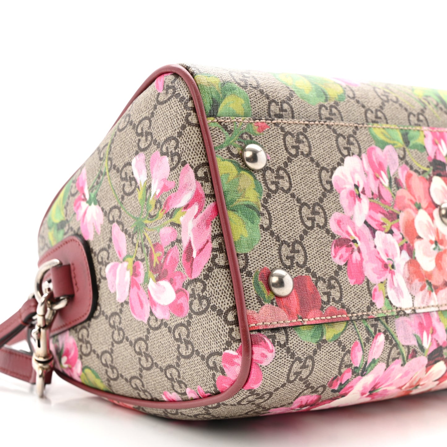 GG Supreme Monogram Blooms Small Boston Beige Multicolor Dry Rose