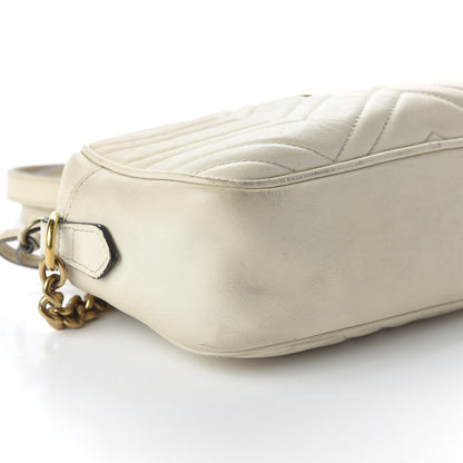 Gucci Calfskin Matelasse Small GG Marmont Chain Shoulder Bag White 6 of 11