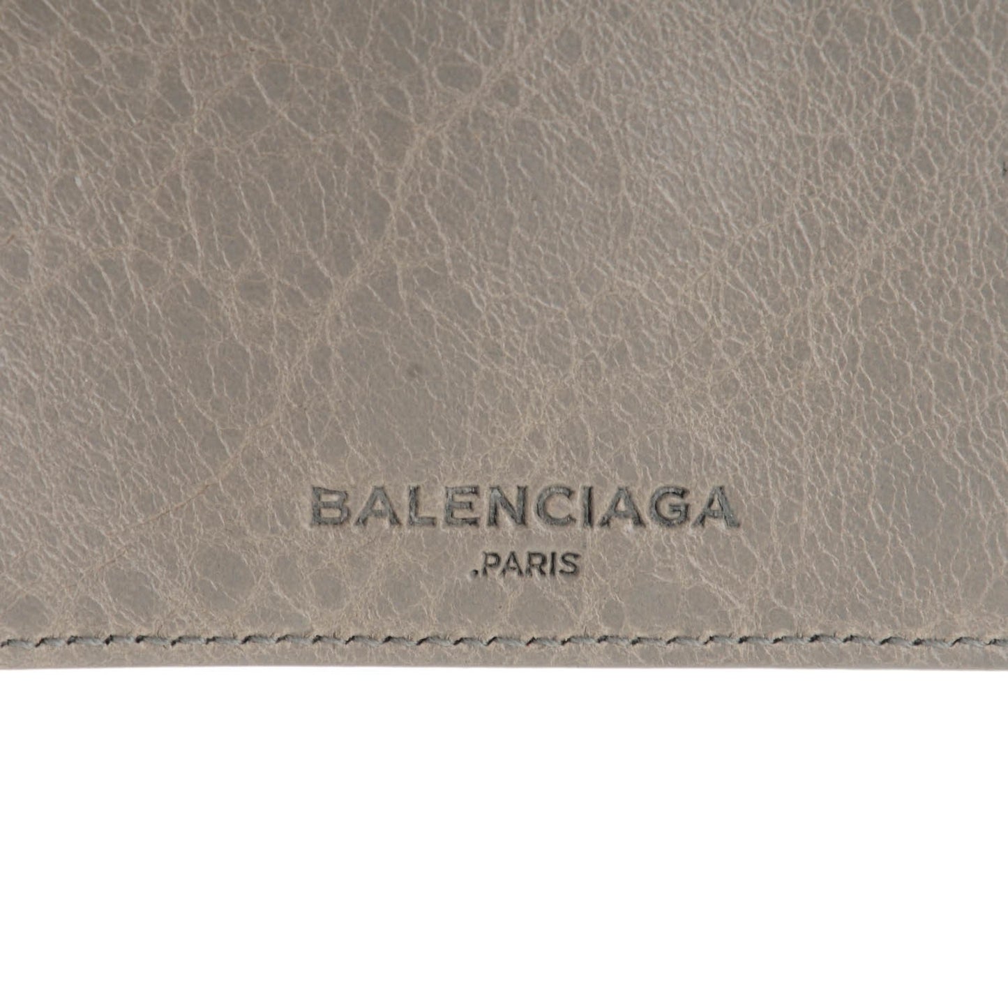 Agneau Classic Hardware Card Case Gris Pyrite