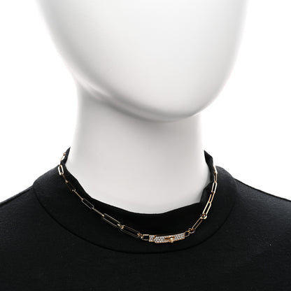 Hermes 18K Rose Gold Diamond Pave Kelly Chaine Choker Necklace 2 of 6