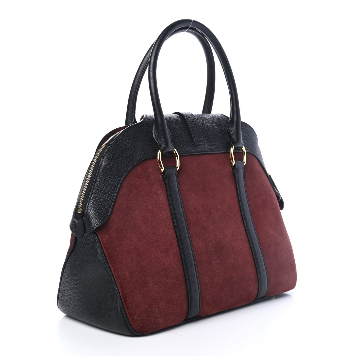 Suede Calfskin Medium Milverton Satchel Elderberry
