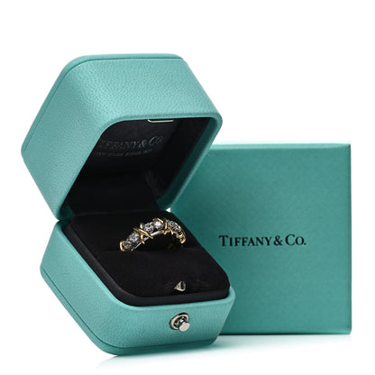 Tiffany Platinum 18K Yellow Gold Diamond Schlumberger Sixteen Stone Ring 53 6.5 6 of 6