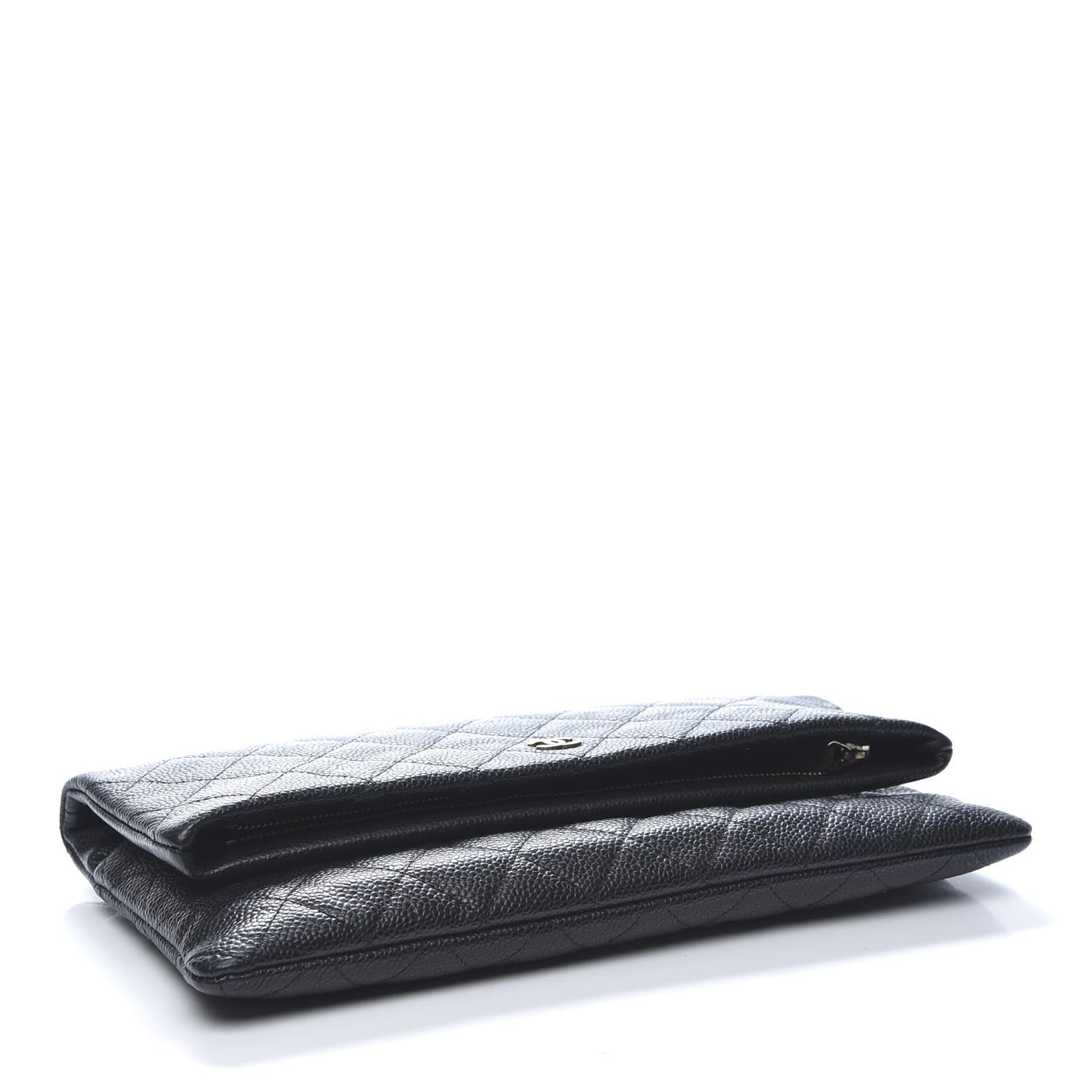 Caviar Quilted CC Beauty Clutch Black